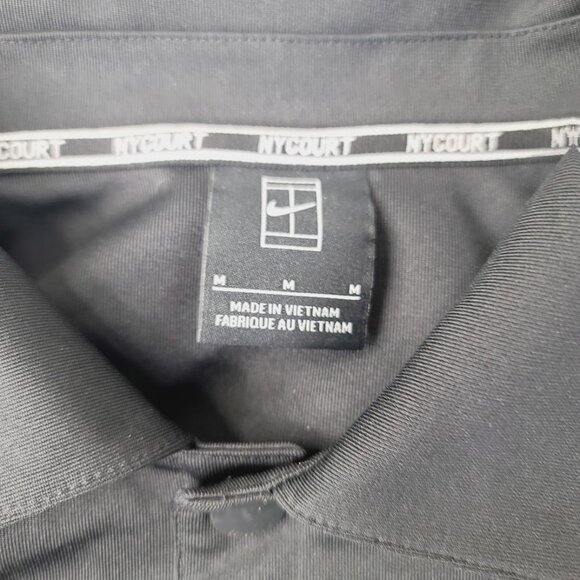 Nike Men's Black Court Challenge NYC Short Sleeve Tennis Button-Up Shirt Size M - Picture 5 of 7